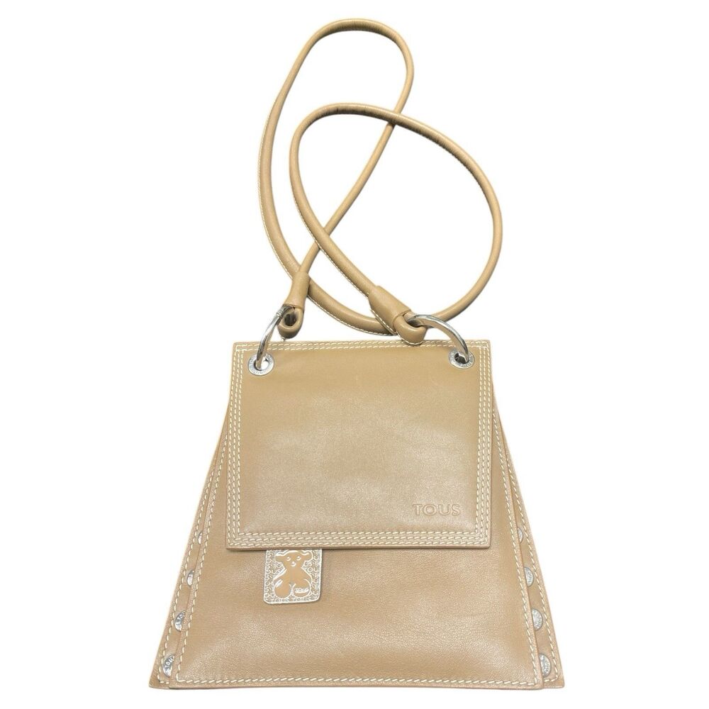 TOUS Mini Crossbody Tan Leather Bag 7 x 7.5"